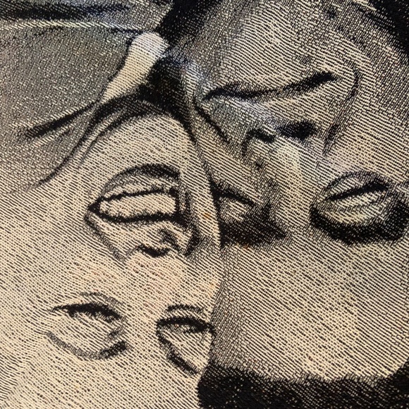 VTG I Love Lucy Lucille Ball Lucy Ricky Graphic Tapestry Woven Afghan 50" x 60" - Picture 9 of 16